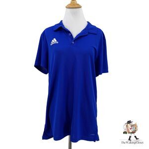Adidas Climalite Polo Shirt Women M Medium Harbor Blue Core 18 Athletic Golf Top